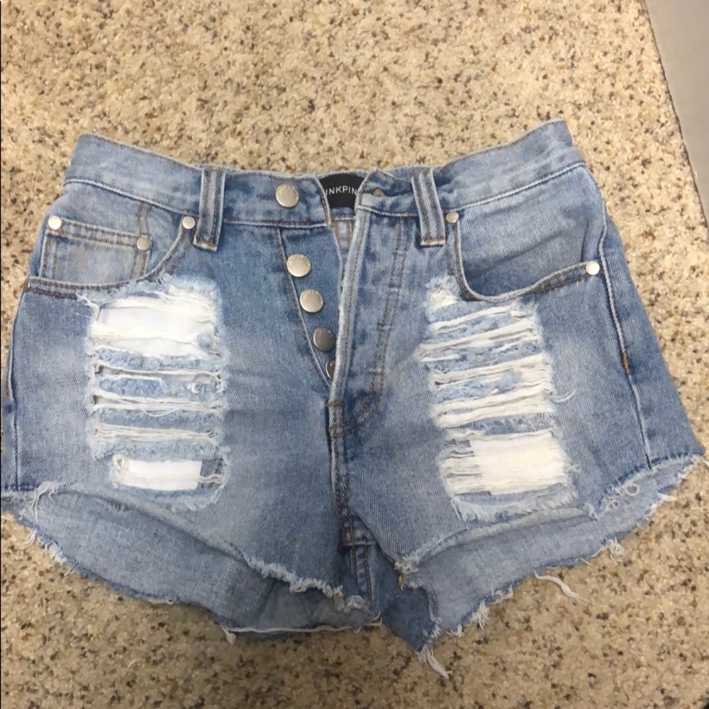 MINKPINK Denim Slasher Denim Shorts